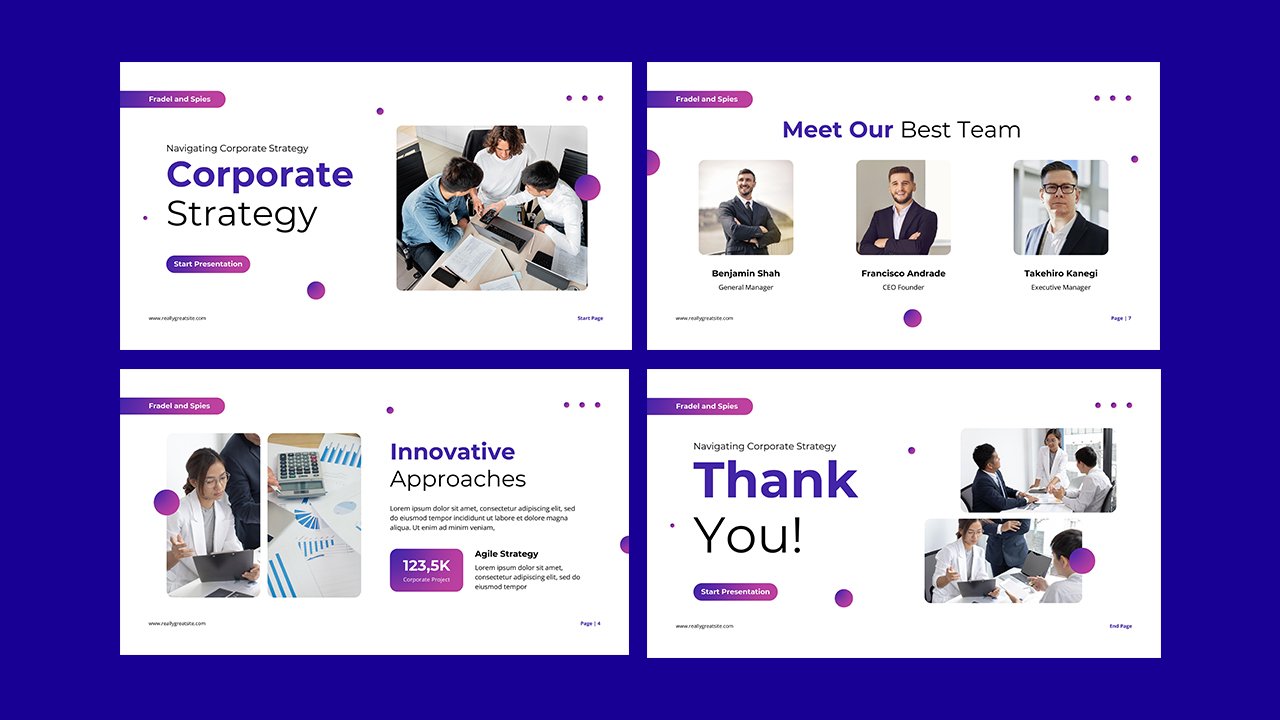Purple Clean Digital Corporate Strategy Presentation - Presentations and Slides Free Download