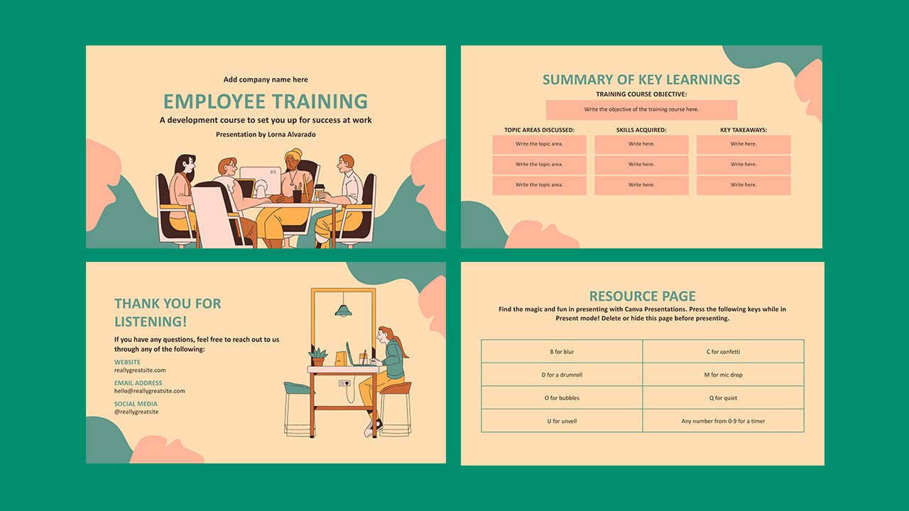Green Yellow Pink Creative Employee Training Presentation - Presentations and Slides Free Download