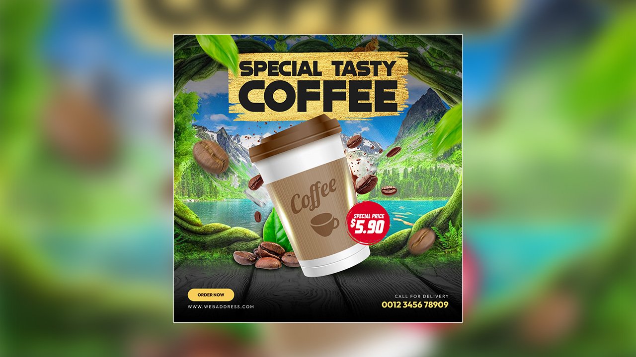Coffee shop drink menu promotion template design - PSD File Free Download