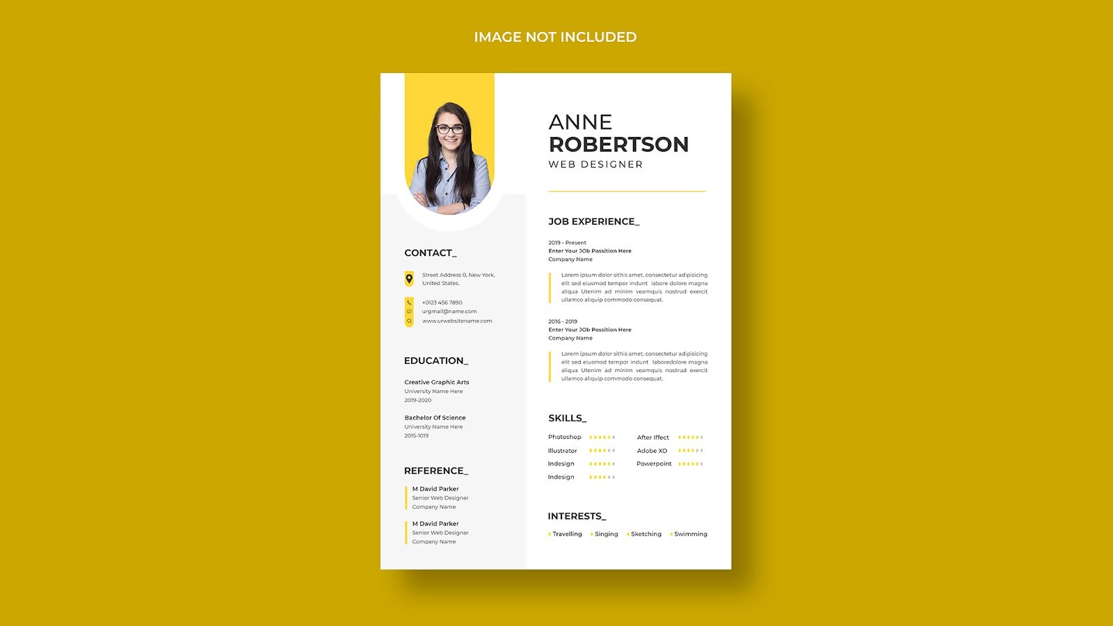 Professional modern minimal resume CV template - PSD Free Download