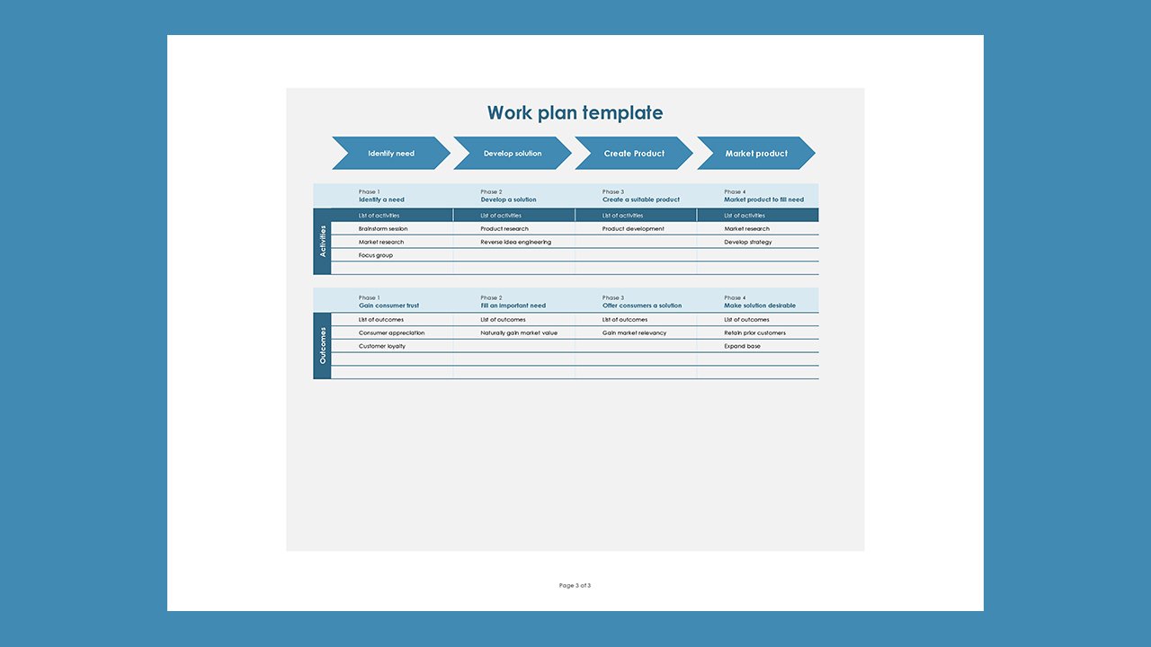 Work plan timeline - Excel Templates Free Download