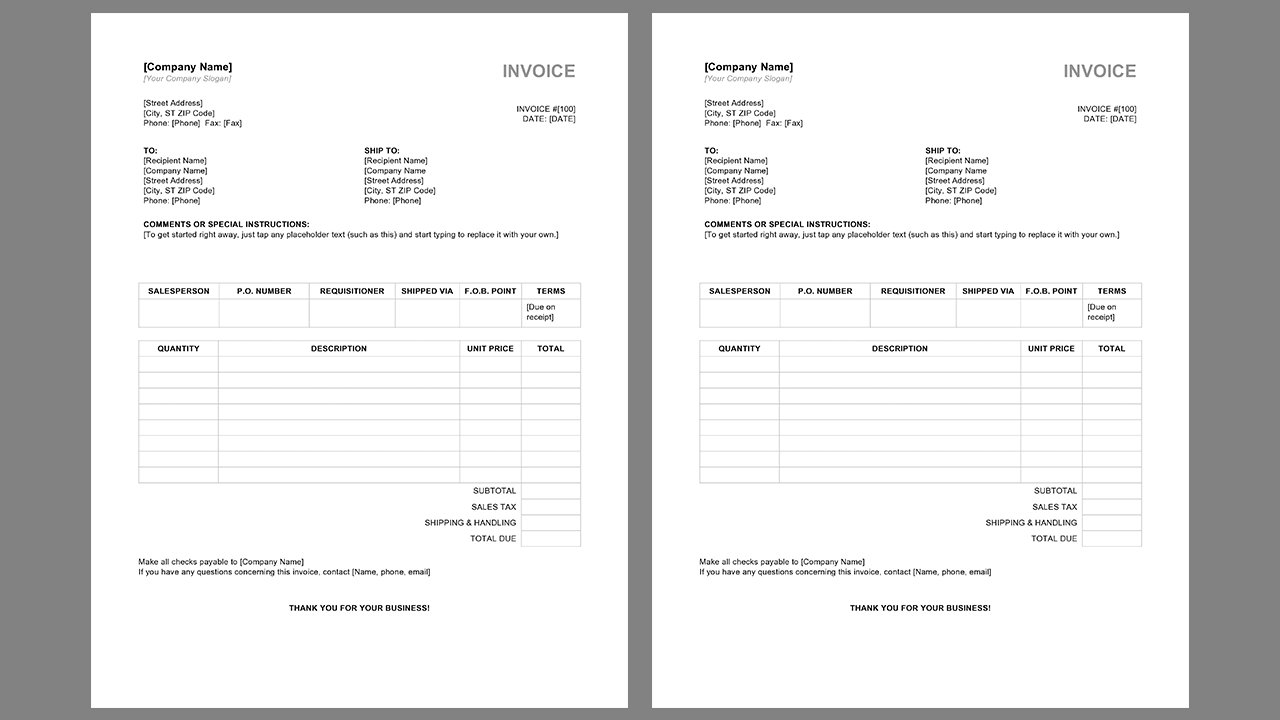 Free Invoice document Concept Word document templates - Microsoft Word Templates Free Download
