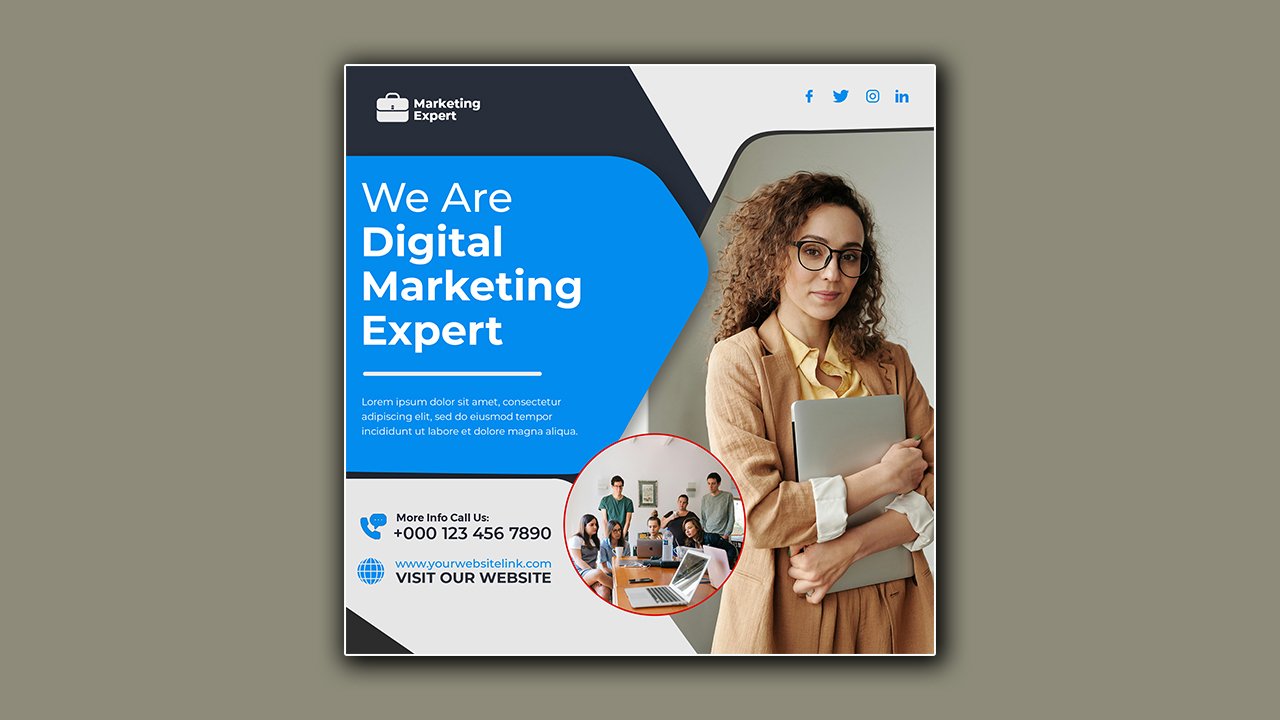 Digital marketing agency corporate social media poster template - PSD Free Download