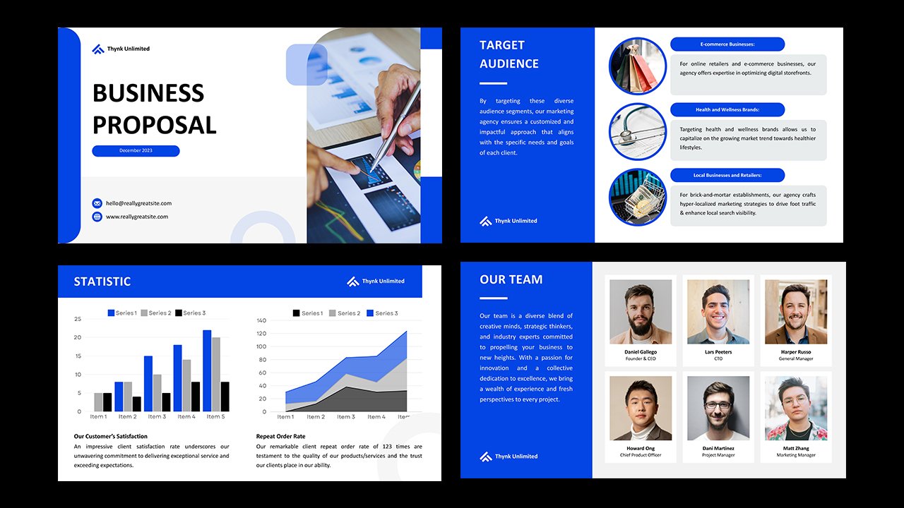 White Blue Simple Modern Business Proposal Pitch Deck Presentation Design - Microsoft Powerpoint Templates Free Download
