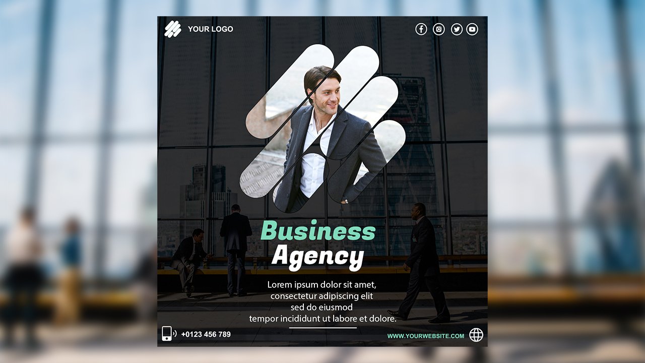 Business Concept Poster Template – PSD File Free Download