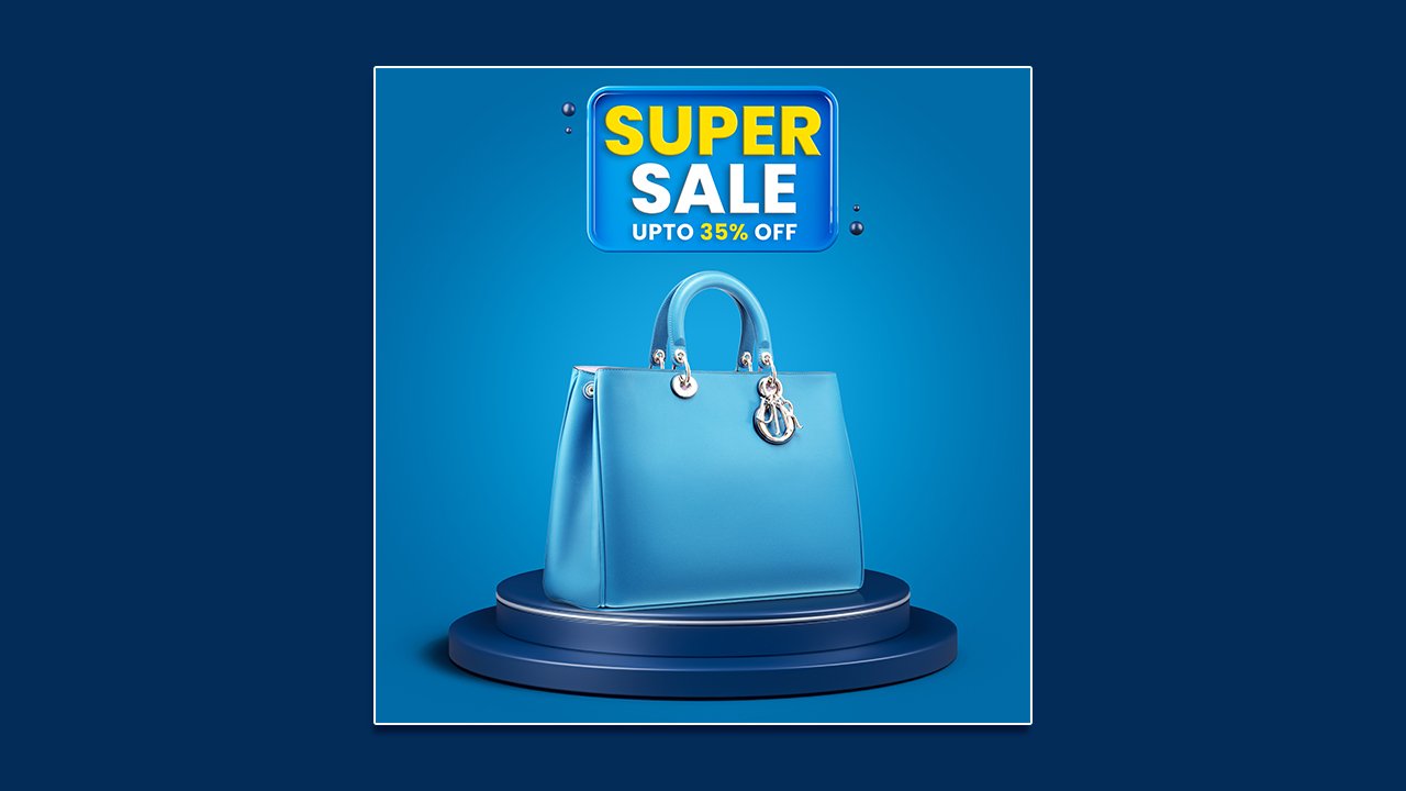 Super sale podium product banner with editable text – PSD File Free Download
