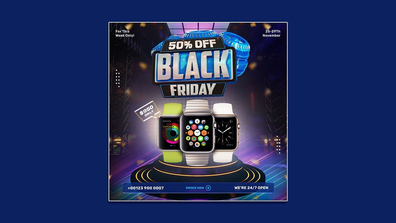 Black Friday super sale social media template - PSD File Free Download