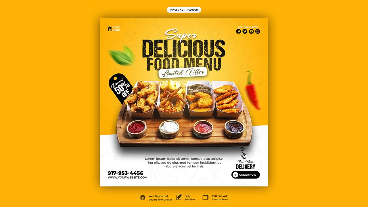 Food menu restaurant template – PSD Free Download