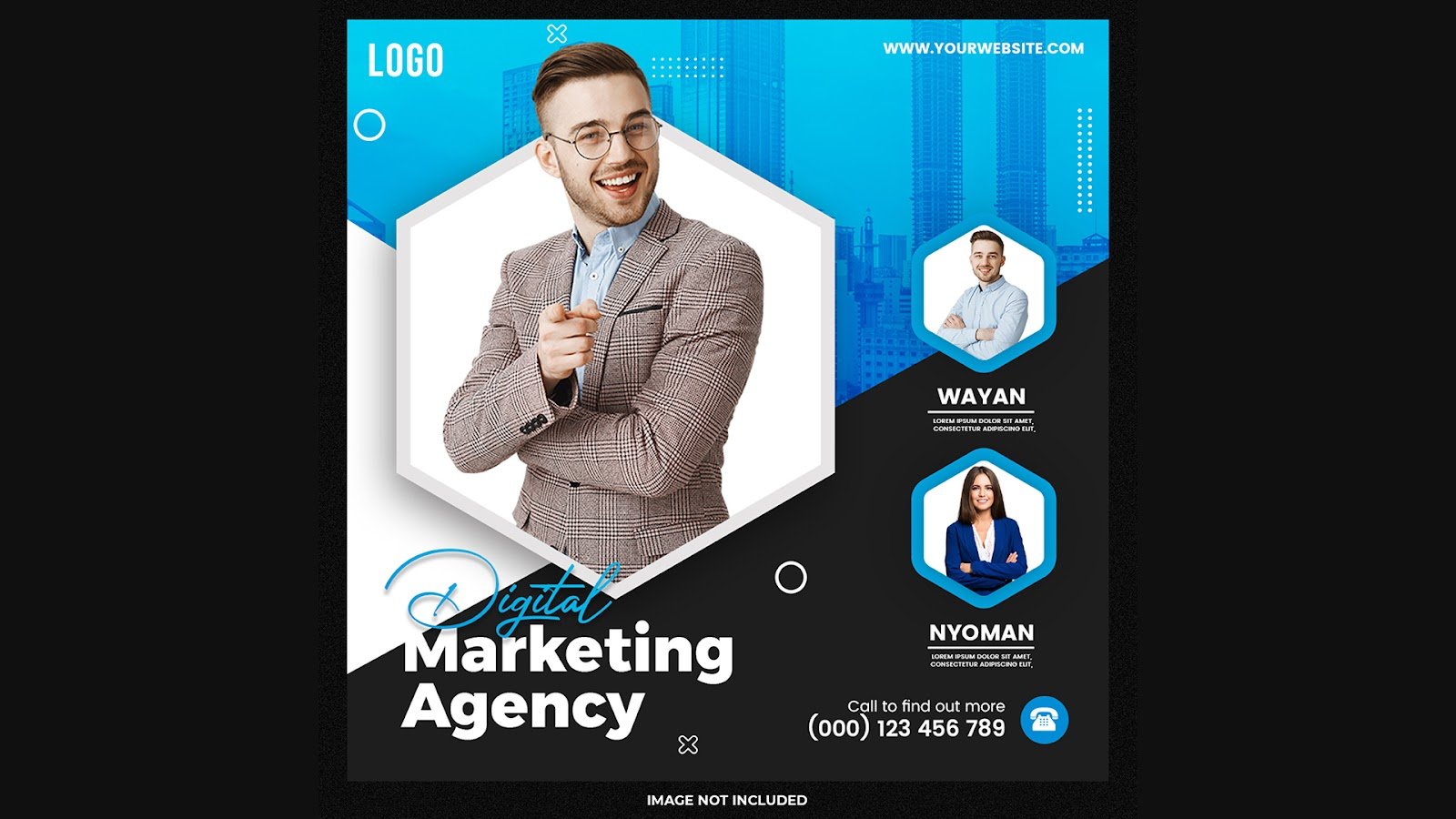Digital Marketing Agency Expert Social Media Template Design - PSD Free Download