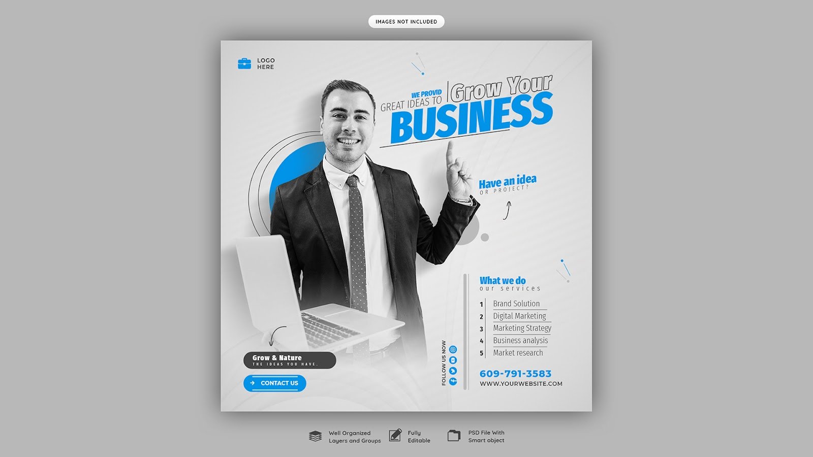 Digital Marketing Agency Corporate Social Media - PSD Free Download