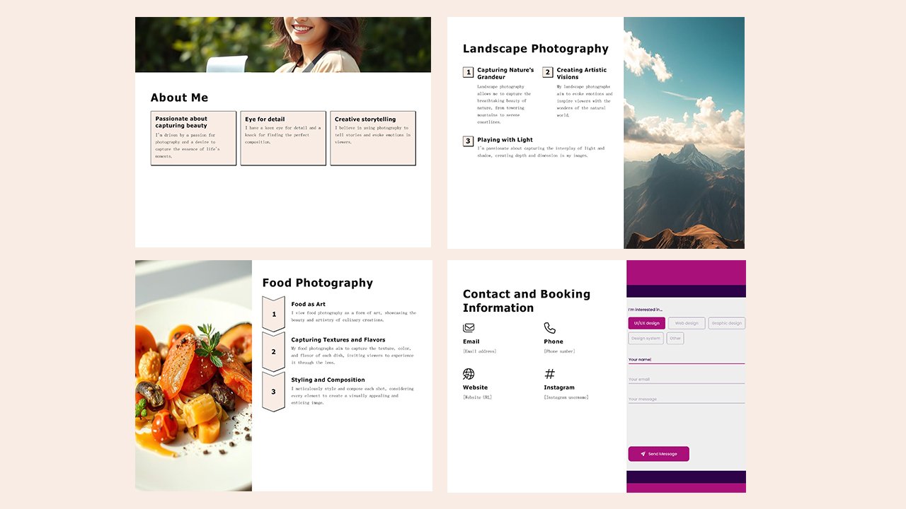 Free Photography​ Portfolio Concept Slides themes and PowerPoint templates - Microsoft Powerpoint Templates Free Download