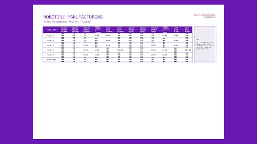 Event planning tracker - Excel Templates Free Download