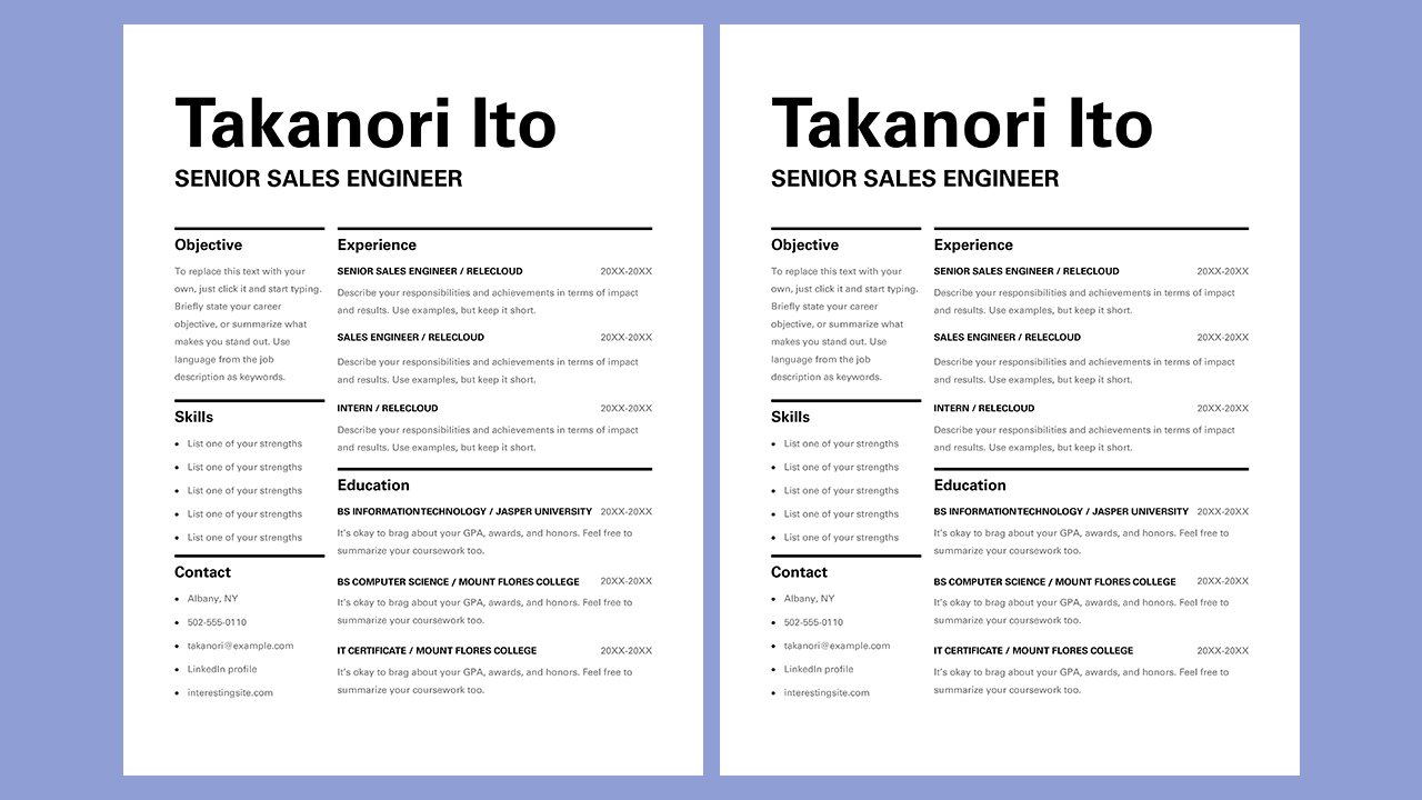 Free Modern bold sales resume Concept Word document templates - Microsoft Word Templates Free Download