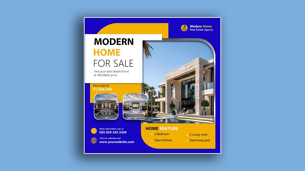 Home promotion template – PSD File Free Download