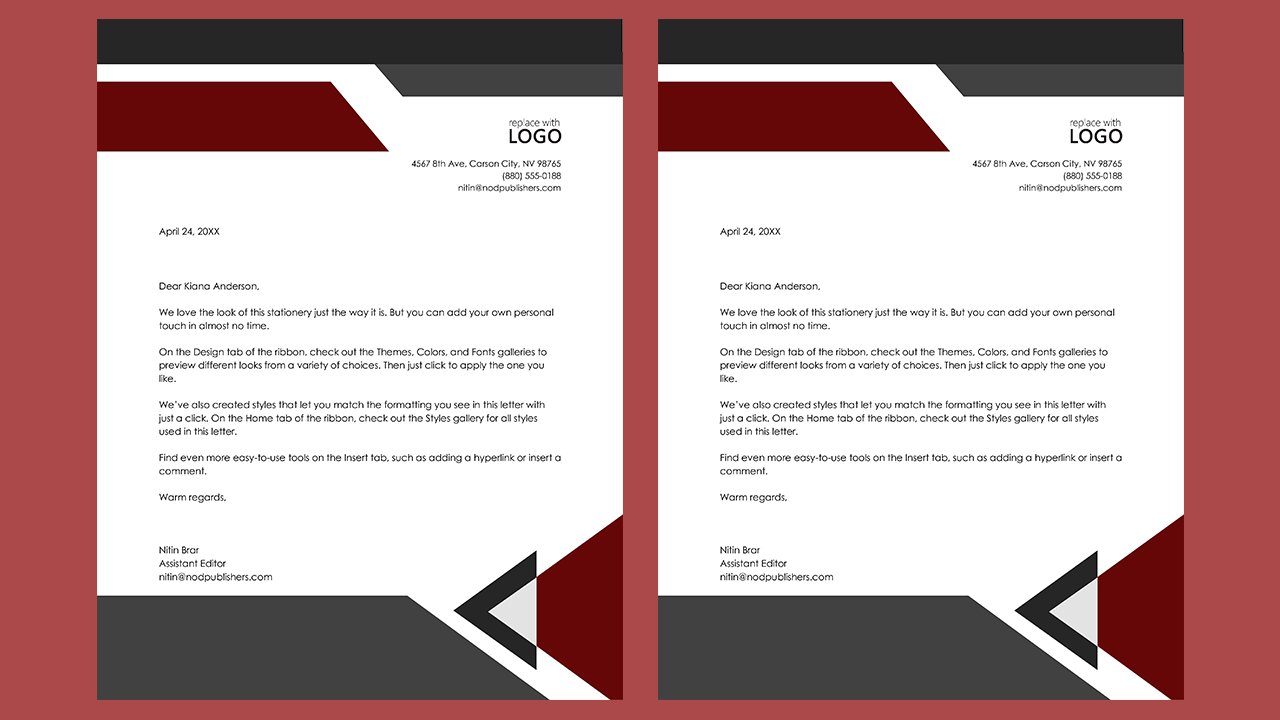 Free Modern angles letterhead Concept Word document templates - Microsoft Word Templates Free Download
