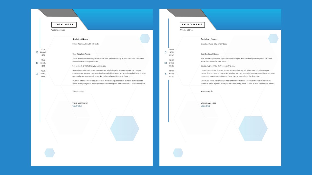 Free Hexagon letterhead Concept Word document templates - Microsoft Word Templates Free Download