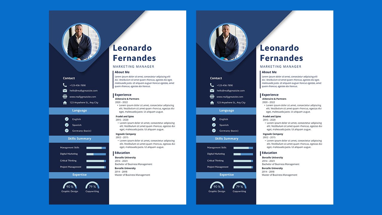 Blue Modern Resume – CV Templates Free Download