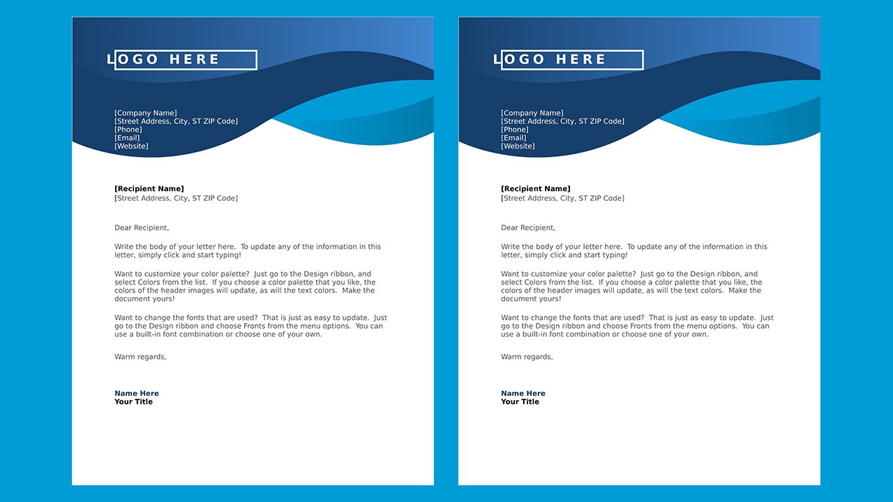 Free Big wave letterhead Concept Word document templates - Microsoft Word Templates Free Download