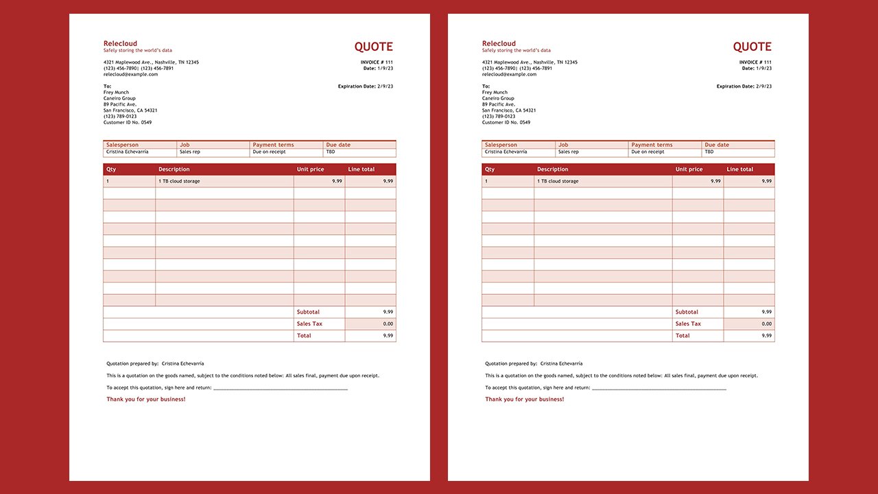 Free Simple service quote Concept Word document templates - Microsoft Word Templates Free Download