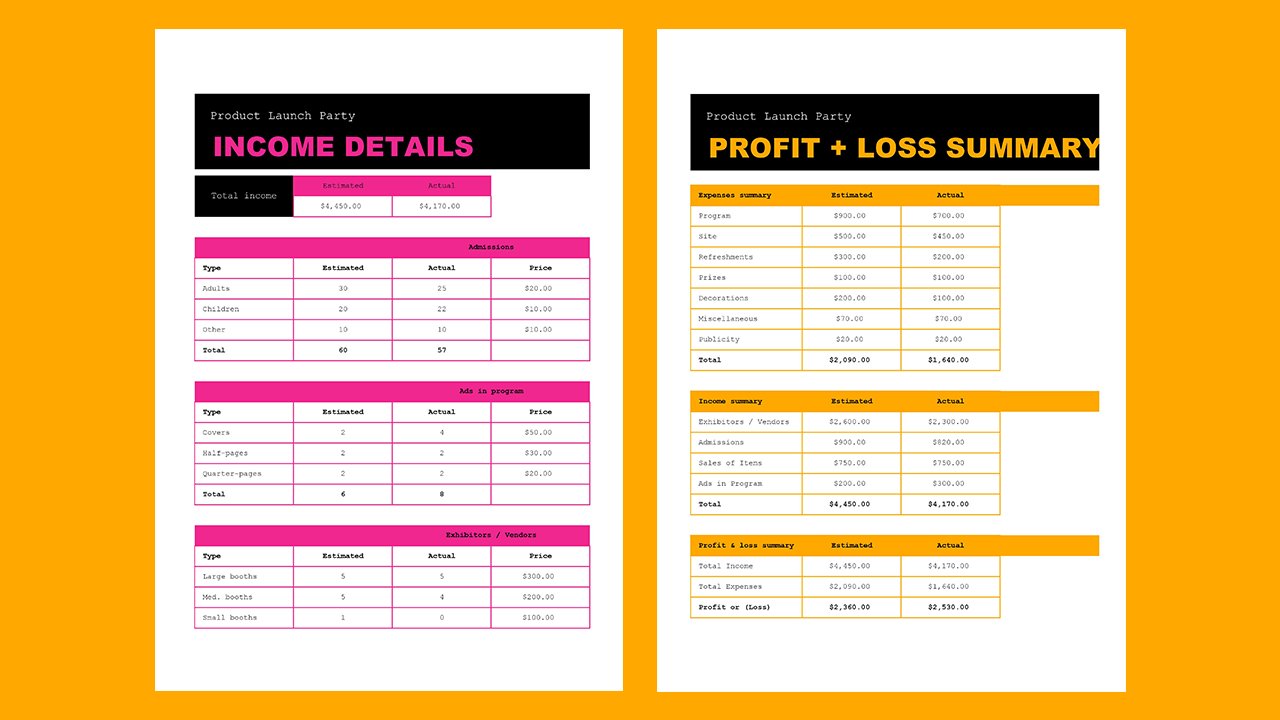 Event budget simple - Excel Templates Free Download