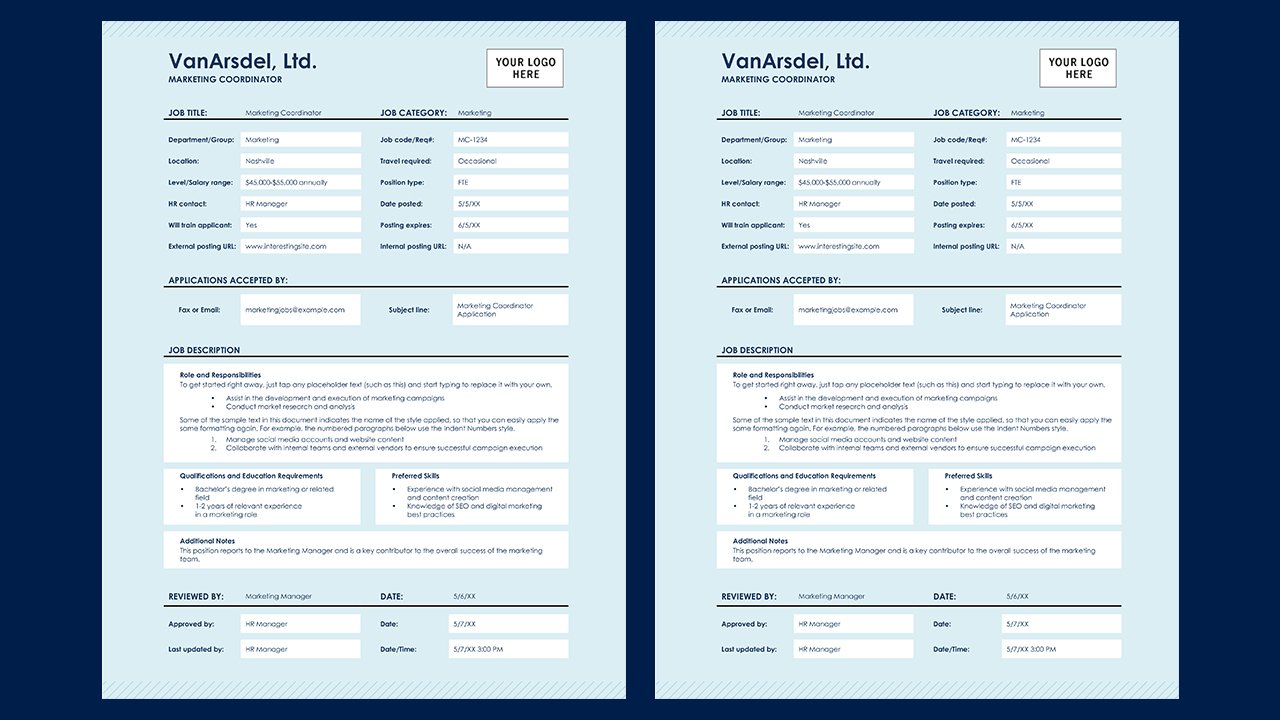 Free Job description form Concept Word document templates - Microsoft Word Templates Free Download