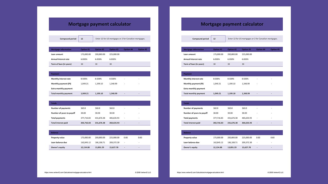 Mortgage payment calculator - Excel Templates Free Download