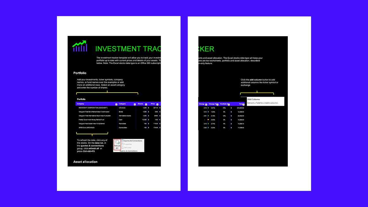 Investment tracker - Excel Templates Free Download