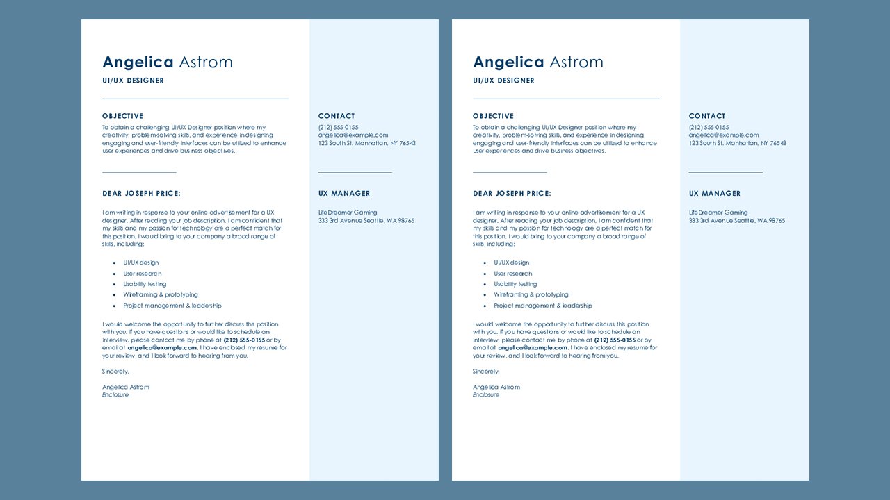 Free Simple UIUX designer cover letter Concept Word document templates - Microsoft Word Templates Free Download