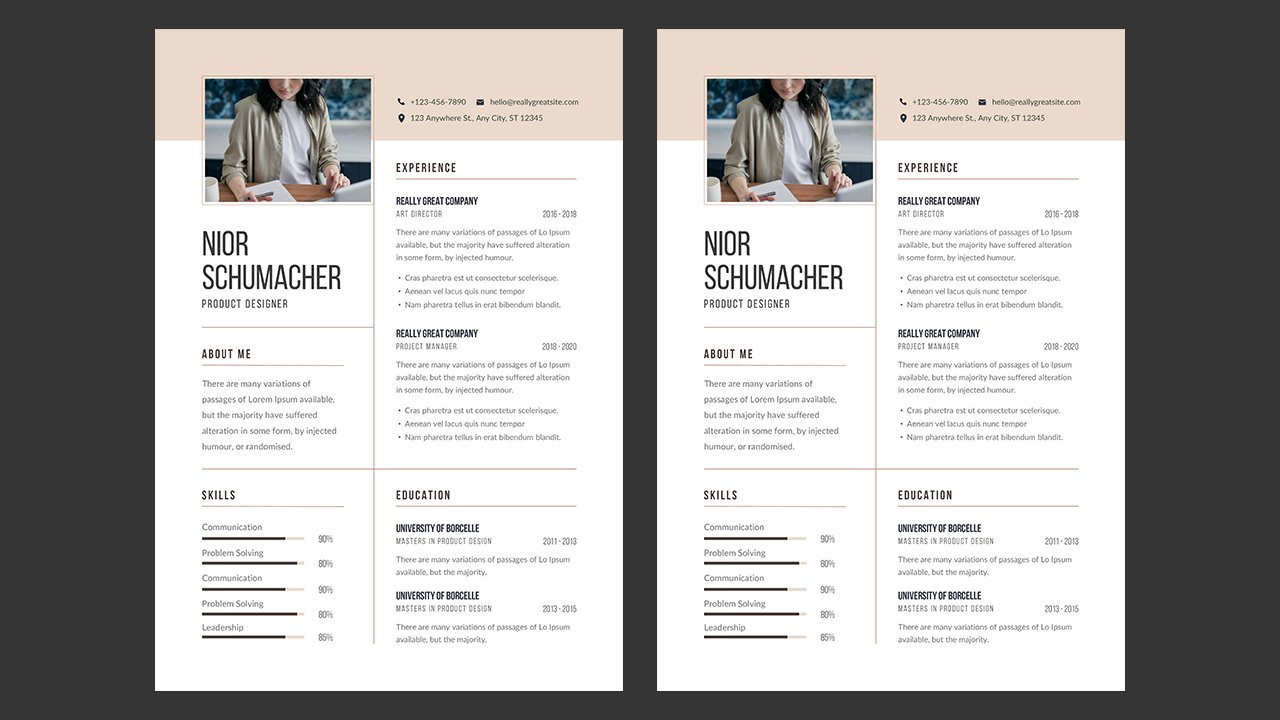 Beige Grey Clean Minimalistic CV Resume - CV Templates Free Download