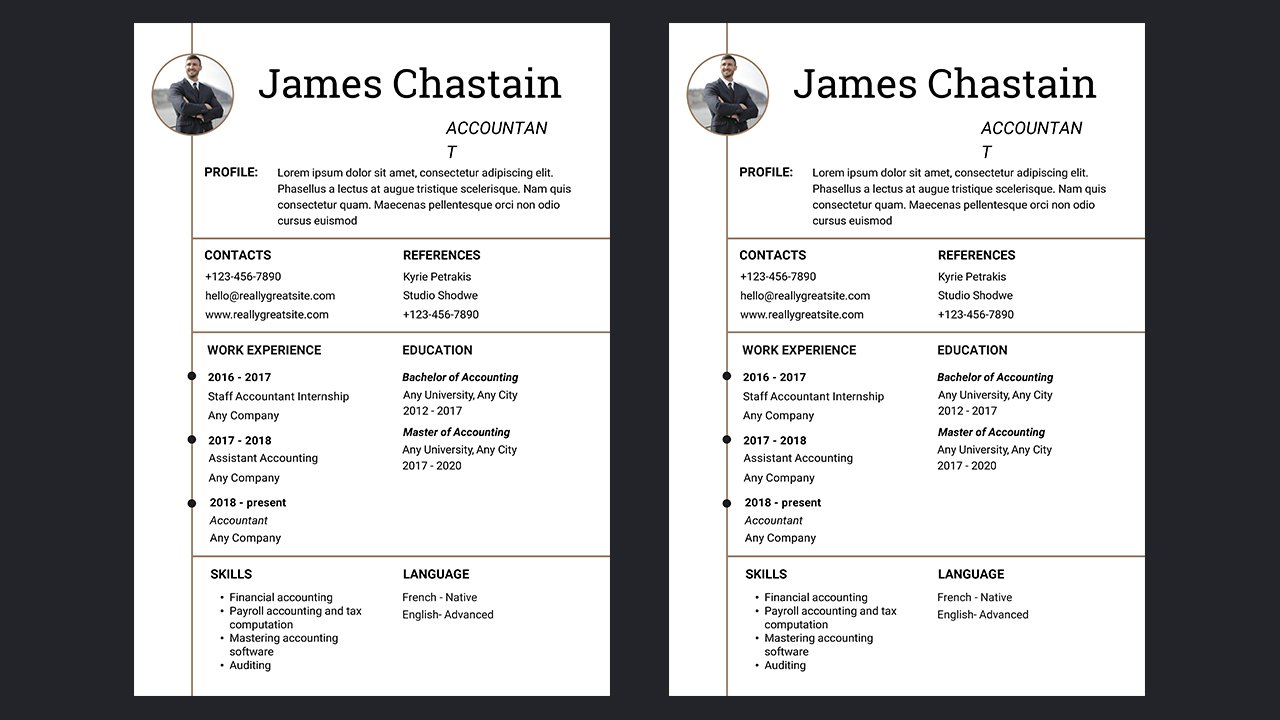 White And Beige Professional Clean Accountant CV Resume – CV Templates Free Download