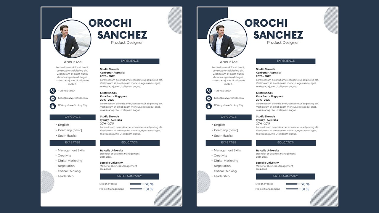 Blue professional modern CV resume – CV Templates Free Download