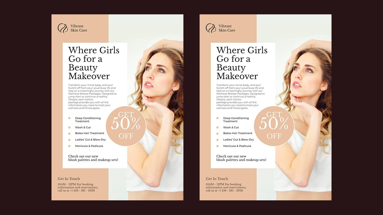 Hair and make up beauty salon flyers A4 - Indesign Templates Free Download